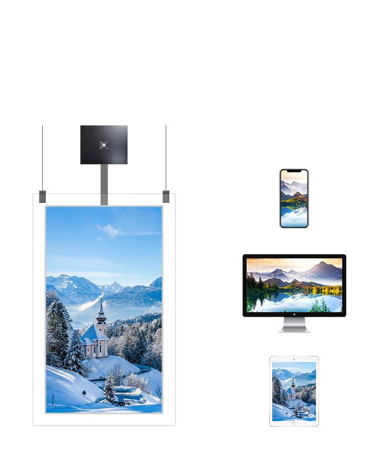 Customized hanging double-sided advertising totems