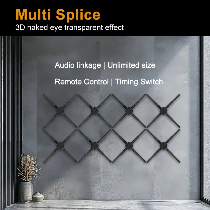 Naked-eye 3D holographic fan rotating imaging LED display transparent screen advertising machine