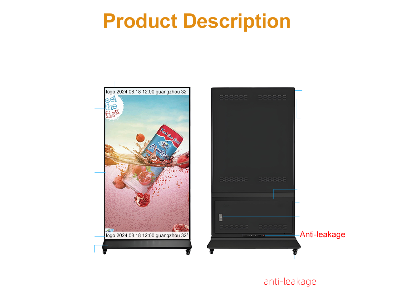 Indoor LCD full-screen digital signage high-definition advertising machine