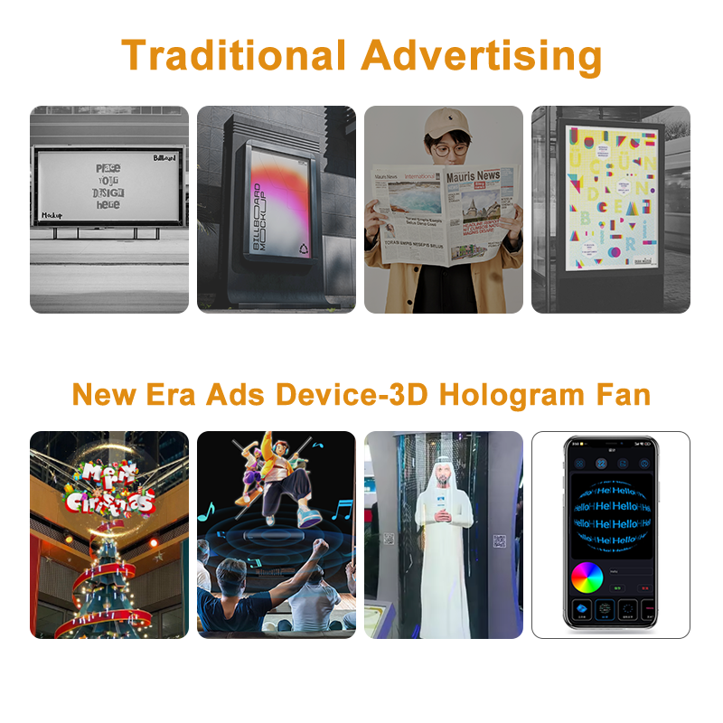 Naked-eye 3D holographic fan rotating imaging LED display transparent screen advertising machine